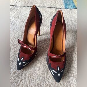 Isabel Marant Burgundy and Black Heel